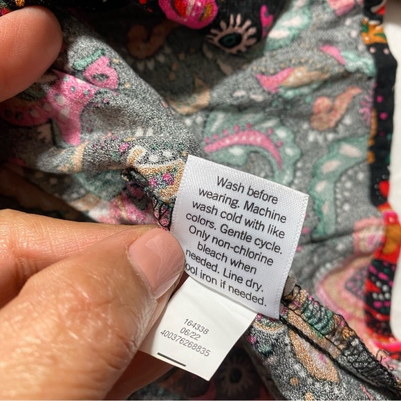 Croft & Barrow Blouse Woman’s 3Extra Large Tiered Floral Long Sleeve Top Red - Picture 8 of 10